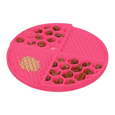 Коврик для слизывания и медленного кормления WAUDOG Silicone, 211х211х30 мм, розовый