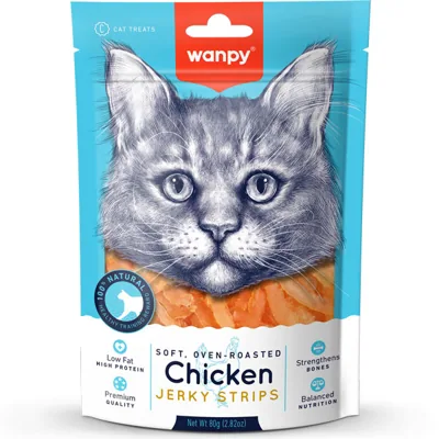 Wanpy ФІЛЕ КУРЯЧЕ В'ЯЛЕНЕ ПОЛОСКИ (Chicken Jerky Strips) ласощі для котів