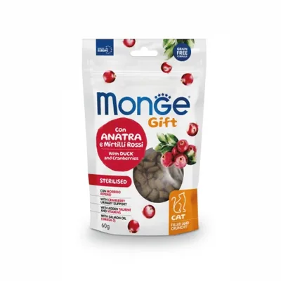 Monge Gift Cat Sterilised Ласощі з качкою та журавлиною для кішок